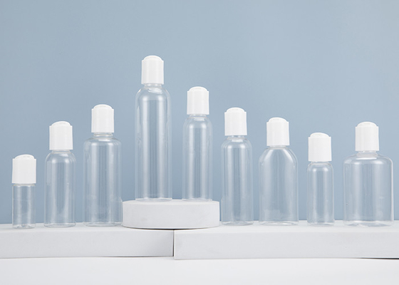 0.5oz 1oz 2oz 3oz 4oz Cosmoの円形のプラスチックは出版物ディスク帽子を持つ明確なペットをびん詰めにする