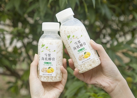 400ml 14ozの豆乳の茶は水分が多い耐熱性正方形のプラスチック ジュースのびんをびん詰めにする