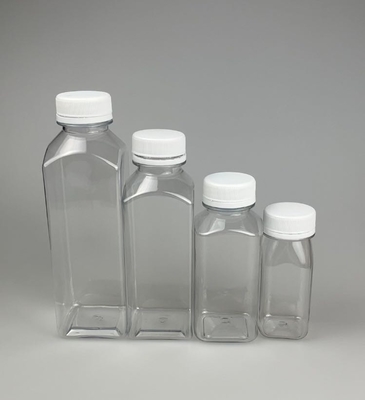 透明 / カスタム カラー 250ml 350ml 500ml PET 食品グレード ジュース 蓋印付き プラスチックボトル カスタム