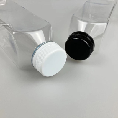 60ml 120ml 250ml 350ml 500ml 黒い蓋付き四角ジュースボトル