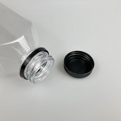 60ml 120ml 250ml 350ml 500ml 黒い蓋付き四角ジュースボトル
