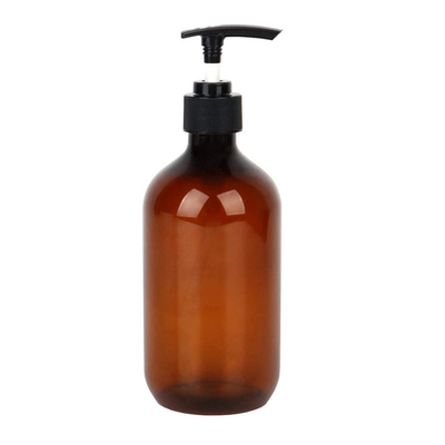 シャンプーのポンプ付き 16oz 空白アンバー 500ml プラスチックPETローションボトル