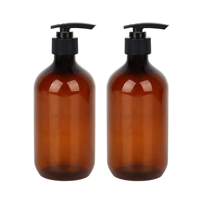 シャンプーのポンプ付き 16oz 空白アンバー 500ml プラスチックPETローションボトル