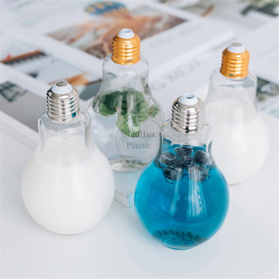 ホットセール ジュース ガラスボトル 蓋付き 100ml ミニサイズ 可愛い ライト ランプ 形 PET プラスチック ボトル