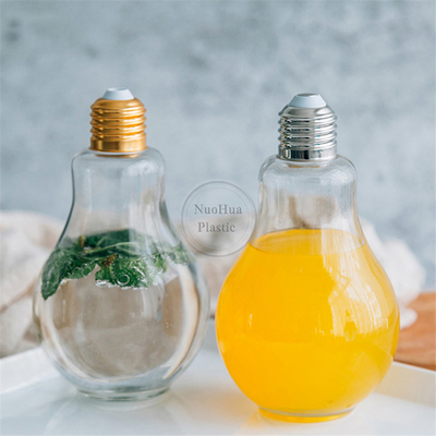 パーティー用 ストロー蓋付きのライトランプカップ プラスチック式電球形ボトル 底部 輝くLED 充電可能な電球