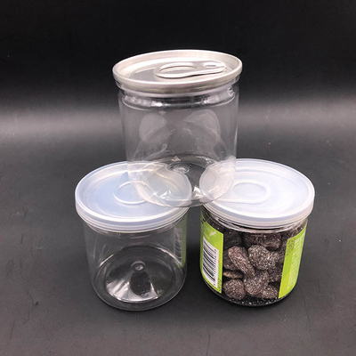 食品級 ポップ缶 PET 透明なプラスチック容器 直径80mm 300# アルミニウム 簡単に開いた端