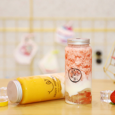 ハンドル 明るい PET プラスチック カスタマイズ可能な色付きの現代のミルクティーボトル