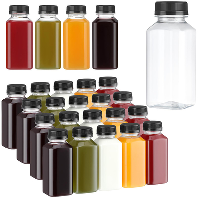 スクエアラウンドプラスチックミルクティーボトル ハンドルクリア 120ml 250ml 350ml 500ml容量