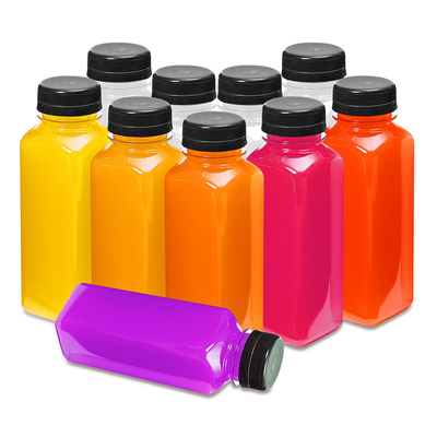 スクエアラウンドプラスチックミルクティーボトル ハンドルクリア 120ml 250ml 350ml 500ml容量