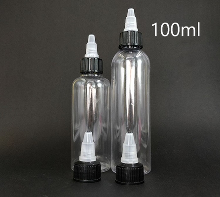 15ml-100mlの透明なプラスチックスクリュートップボトル オーダーメイドシール容量