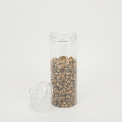 カスタマイズ可能な透明プラスチック空き食品缶 2oz-8oz 蓋付き