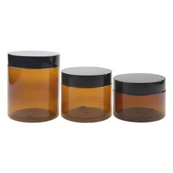 2oz 4oz 6oz 8oz 12oz 16oz 透明な広口プラスチック容器 アルミ蓋付き