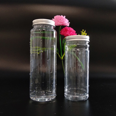 再使用可能な1000ml 透明な漏れ防止プラスチックボバ茶瓶 蓋に螺栓付き