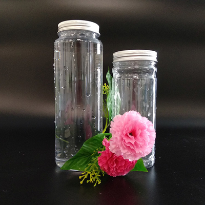 再使用可能な1000ml 透明な漏れ防止プラスチックボバ茶瓶 蓋に螺栓付き