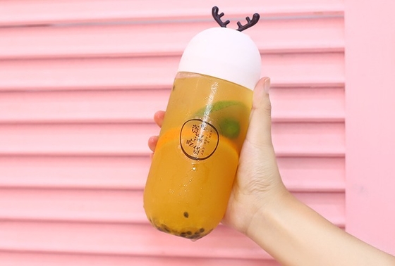 モダンなデザイン 透明なプラスチック製のミルクティーボトル