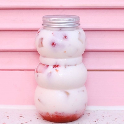 8オンス 12オンス 16オンス 丸いジュース プラスチックボトル 飲み物用のパッケージ 螺旋蓋付き 新しい空きペットボトル