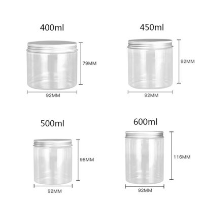 食品グレードの白いプラスチック4oz 8oz 300ml 500ml丸い形空の眼クリーム顔クリーム容器16oz