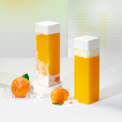 水晶クリア 500ml BPAフリー 隔離されたプラスチック製のミルクティーボトル