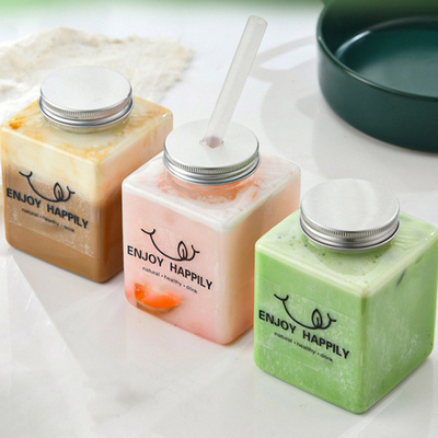 モダンな方形と丸いデザイン カスタマイズされたプラスチック泡茶カップ