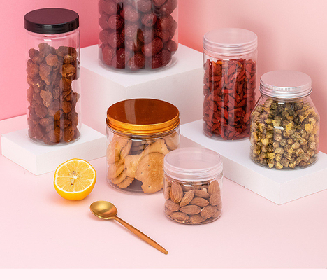 製造者 卸売 空の透明のボトル キャンディナッツ用のプラスチックボトル 蓋付きの透明のプラスチックボトル