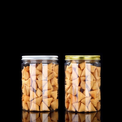 大型プラスチック製のスパイスボトル クッキー プラスチック製のボトル 透明なプラスチック製のボトル オーダーメイドのプライベートラベル付きの金蓋
