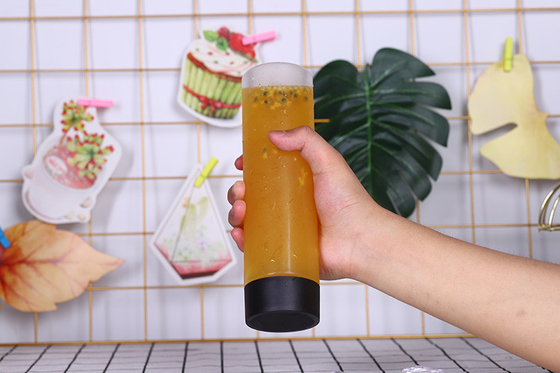 スタイリッシュ リーク 防止 再利用可能な飲み物 ボトル 透明 方形 / 丸 近代 プラスチック スクリュー 蓋付き 使いやすい