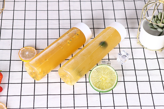 スタイリッシュ リーク 防止 再利用可能な飲み物 ボトル 透明 方形 / 丸 近代 プラスチック スクリュー 蓋付き 使いやすい