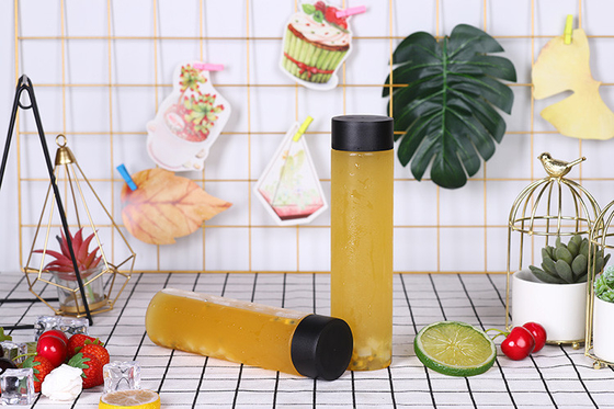スタイリッシュ リーク 防止 再利用可能な飲み物 ボトル 透明 方形 / 丸 近代 プラスチック スクリュー 蓋付き 使いやすい