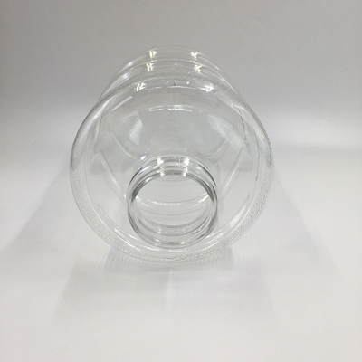 蓋とハンドル付き 隔離された 透明な四角丸いミルクティージュースボトル