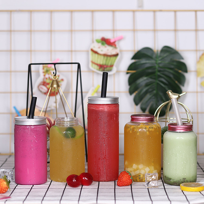 カスタマイズ可能な透明なプラスチック製のミルクティーボトル 蓋に螺栓と隔熱装置