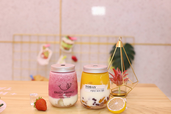 ハンドル と ストロー を 備えた 汎用 的 な 泡 茶 容器