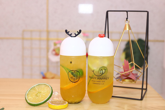 蓋に螺栓を付けられた漏れ防止のプラスチック製のミルクティーボトル
