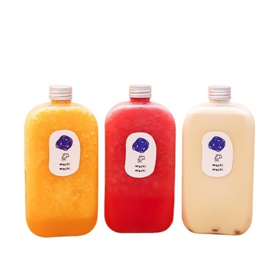 現代 透明 オーダーメイド プラスチック 果汁 ボトル 冷たい飲み物 泡茶 用のハンドル