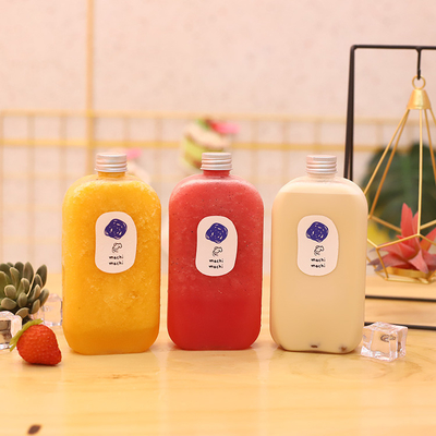 スクエアと丸い 透明な飲み物 漏れ防止の螺栓付きのミルクティーボトル