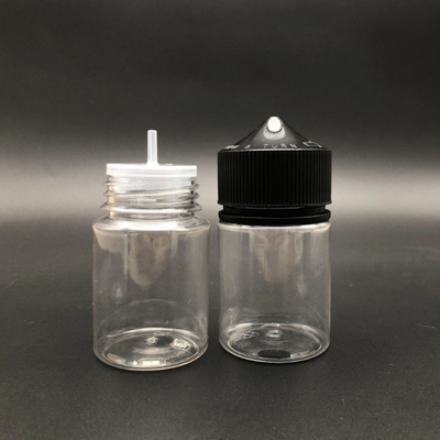 100ml 透明な丸いE液体ボトル,子供に耐えるスクリューキャップとカスタムスクリーンプリント