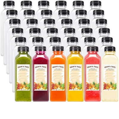 ジュース 丸いボトル 蓋付きプラスチック 詰め込み ボトル ジュース ペット プラスチック ジュース ボトル