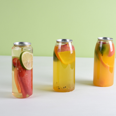 アルミ蓋付きジュース用食品用プラスチック飲料ボトル 独特の缶 防水ジュースボトル ラベル 中等