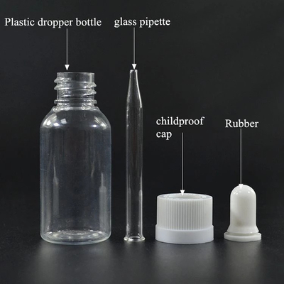 流出防止のスクリューキャップ 精密な液体配給のためのガラスプラスチックドロッパーボトル