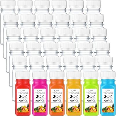 熱売のジュースボトル 高品質のプラスチック四角ジュースボトル アルミキャップ 平らな四角 使い捨てペットジュースボトル