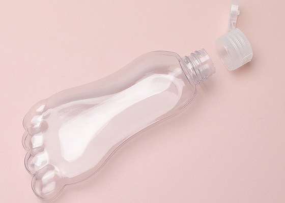 フリップ帽子が付いているフィートの形30ml 60mlプラスチックKeychainの詰め替え式のびん