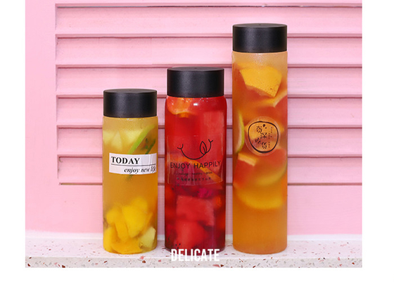 500ml 550ml 600mlの円形ジュースのミルクの茶はOEM ODM OBMをびん詰めにする