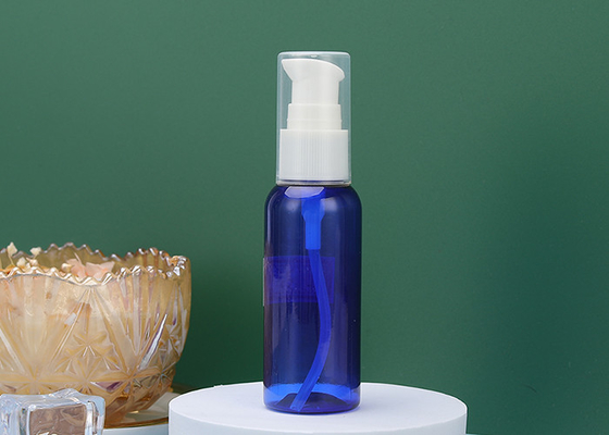 青いSGSのプラスチック ローション ペット ポンプは自由な60ml BPAをびん詰めにする