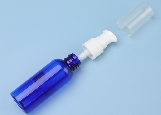 青いSGSのプラスチック ローション ペット ポンプは自由な60ml BPAをびん詰めにする