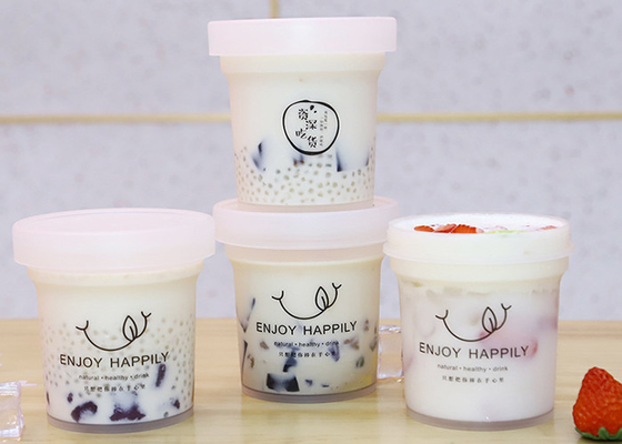 500mlミルクの茶は16のOz帽子が付いているプラスチック ジュースのびんをびん詰めにする