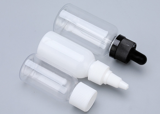 精油50ml 30mlの明確なプラスチック点滴器はスクリーンの印刷をびん詰めにする