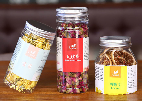 漏れがない 250ml アルミ蓋付きのクッキーとキャンディのためのプラスチック容器
