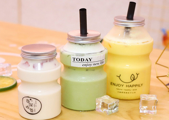 SGSの穴カバー帽子350ML 500ML 700MLが付いている空のプラスチック ミルクの茶ペットびん