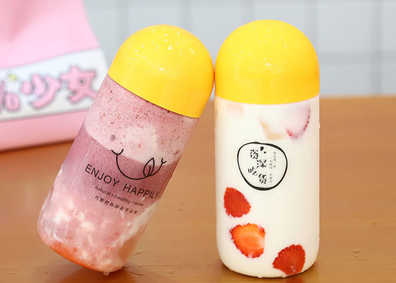 ジュースボトル PET飲料 透明なプラスチック空包み 蓋付きミルクティー酵素ボトル