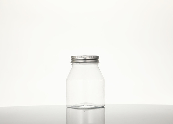 350ML食品等級アルミニウムふたが付いている明確なプラスチック ペット瓶の容器
