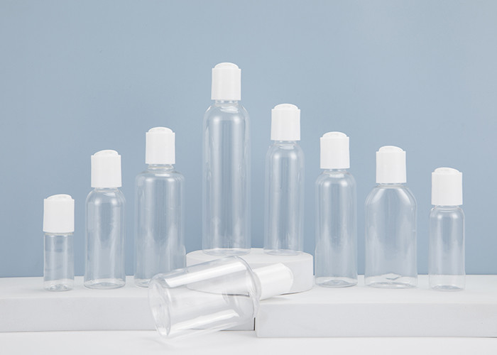 0.5oz 1oz 2oz 3oz 4oz Cosmoの円形のプラスチックは出版物ディスク帽子を持つ明確なペットをびん詰めにする